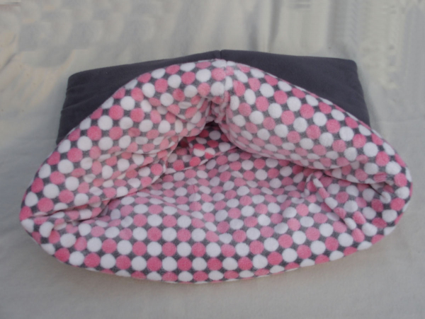 Hundekuschelsack grau rosa